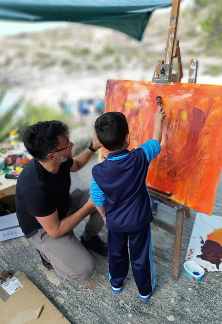 Child painting